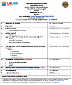 SSC Agenda